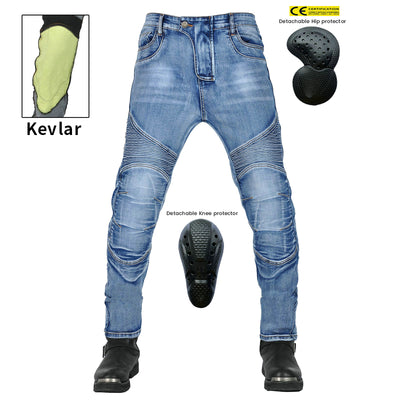 Kevlar-Motorradjeans für Herren mit Schutzausrüstung
