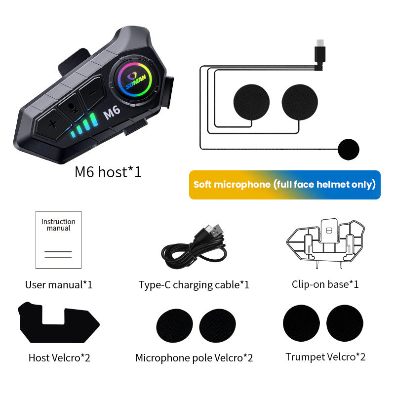 Motorcycle Helmet Noise Reduction Bluetooth Headset