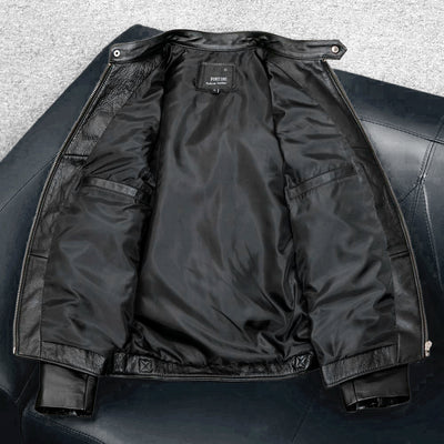 Lässige Motorradjacke aus echtem Leder