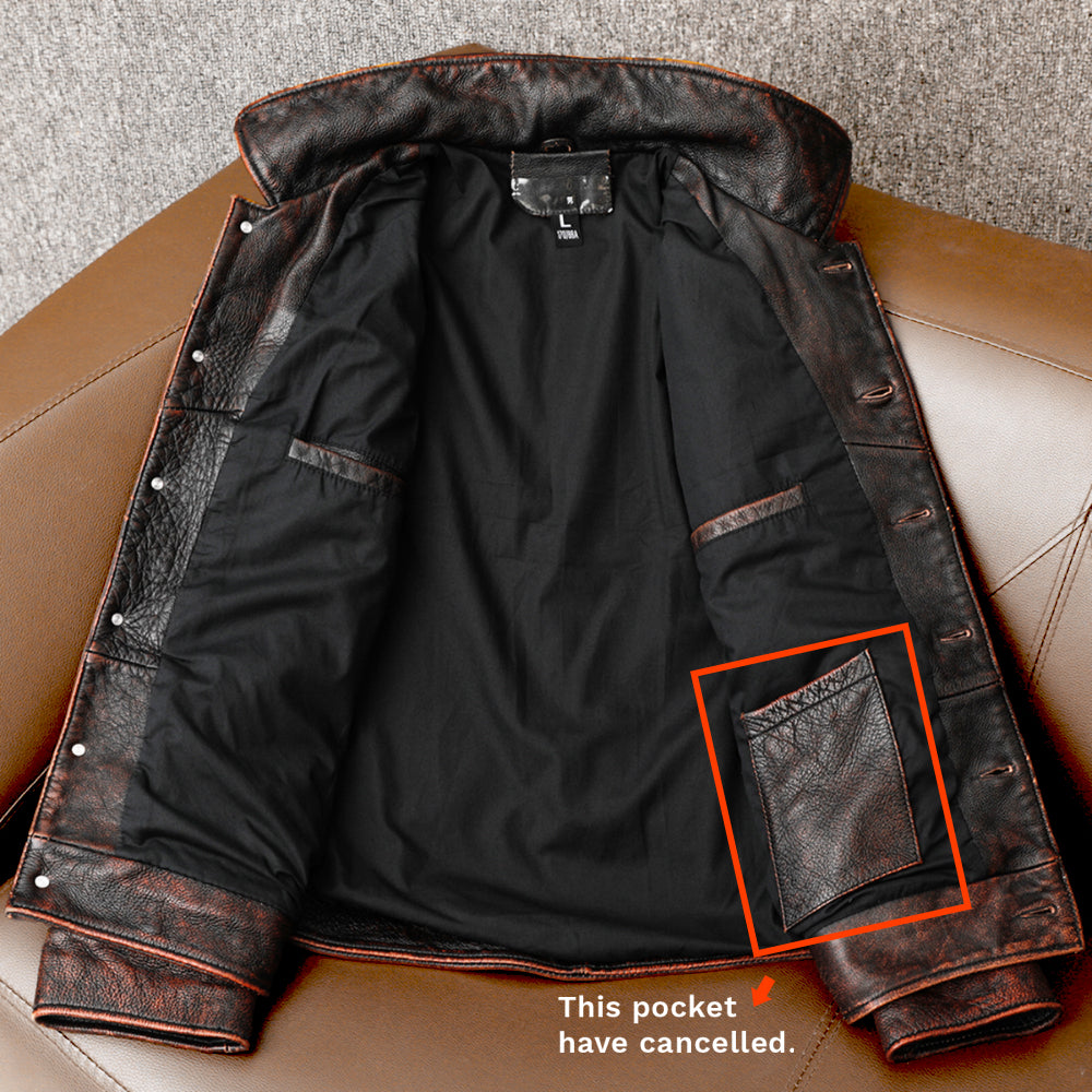 Robuste braune Retro-Motorrad-Lederjacke