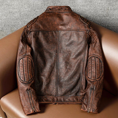 Amekaji Top Layer Cowhide Genuine Leather Jacket