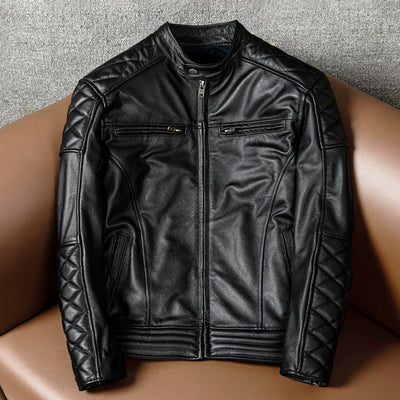 Motorcycle Autumn Winter Riding Leather Jacket