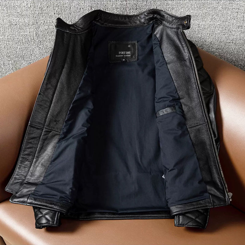 Motorcycle Autumn Winter Riding Leather Jacket