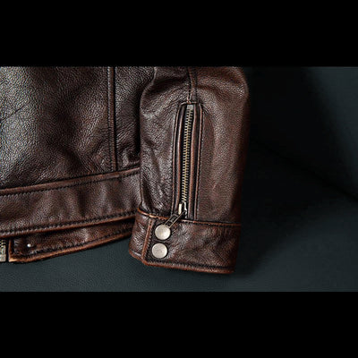 Lässige schwarze Motorrad-Lederjacke