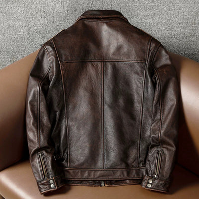 Retro M65 Lapel Workwear Motorcycle Leather Jacket