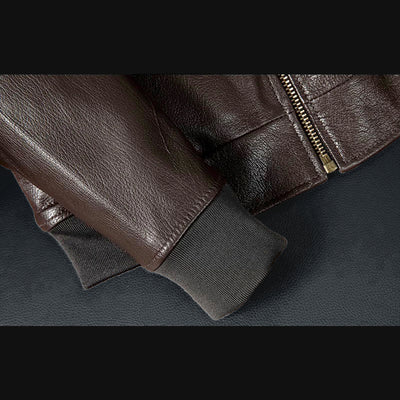 Lässige schwarze Motorrad-Lederjacke