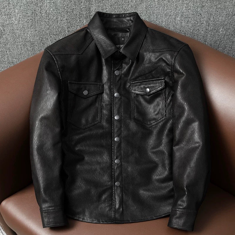 Super Soft Lapel Shirt Leather Jacket