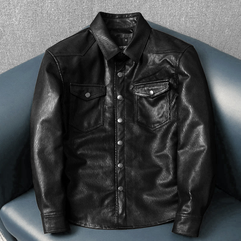 Super Soft Lapel Shirt Genuine Leather Jacket