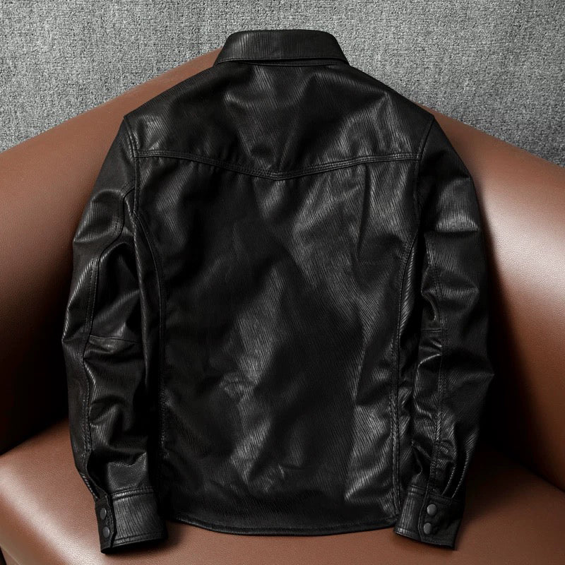 Super Soft Lapel Shirt Leather Jacket