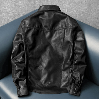 Super Soft Lapel Shirt Genuine Leather Jacket