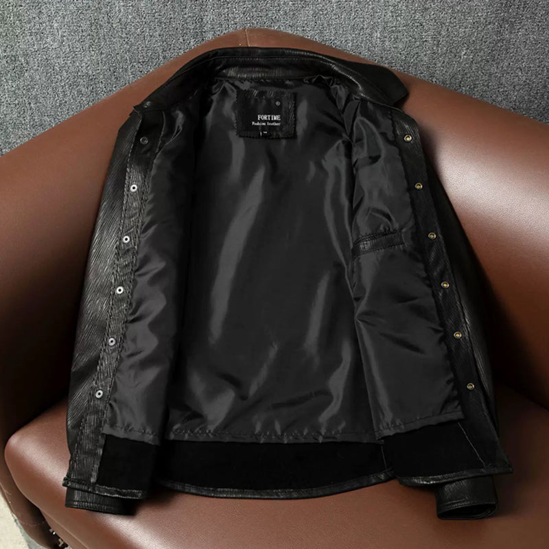 Super Soft Lapel Shirt Leather Jacket