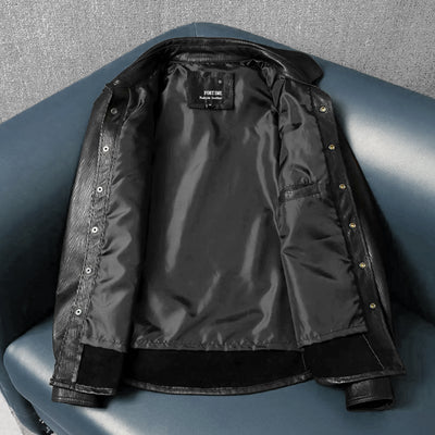 Super Soft Lapel Shirt Genuine Leather Jacket