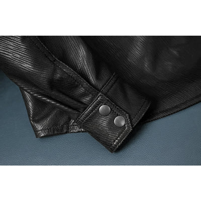 Super Soft Lapel Shirt Genuine Leather Jacket