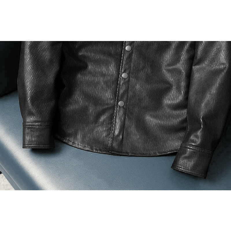 Super Soft Lapel Shirt Genuine Leather Jacket