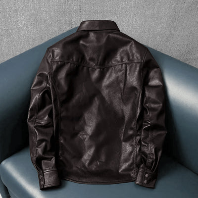 Super Soft Lapel Shirt Genuine Leather Jacket