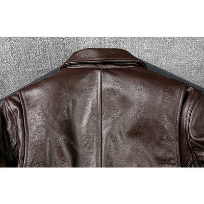 Lässige schwarze Motorrad-Lederjacke