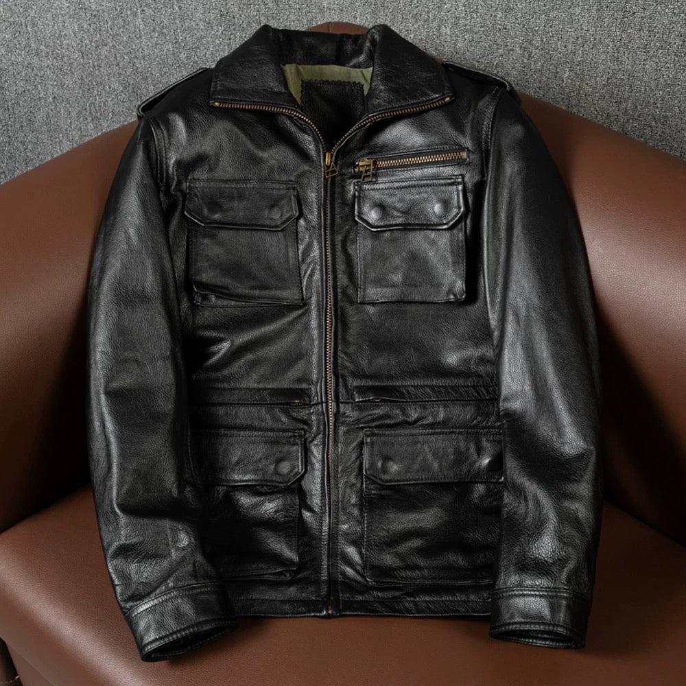 M6 Soft Cowhide Motorcycle Leather Jacket