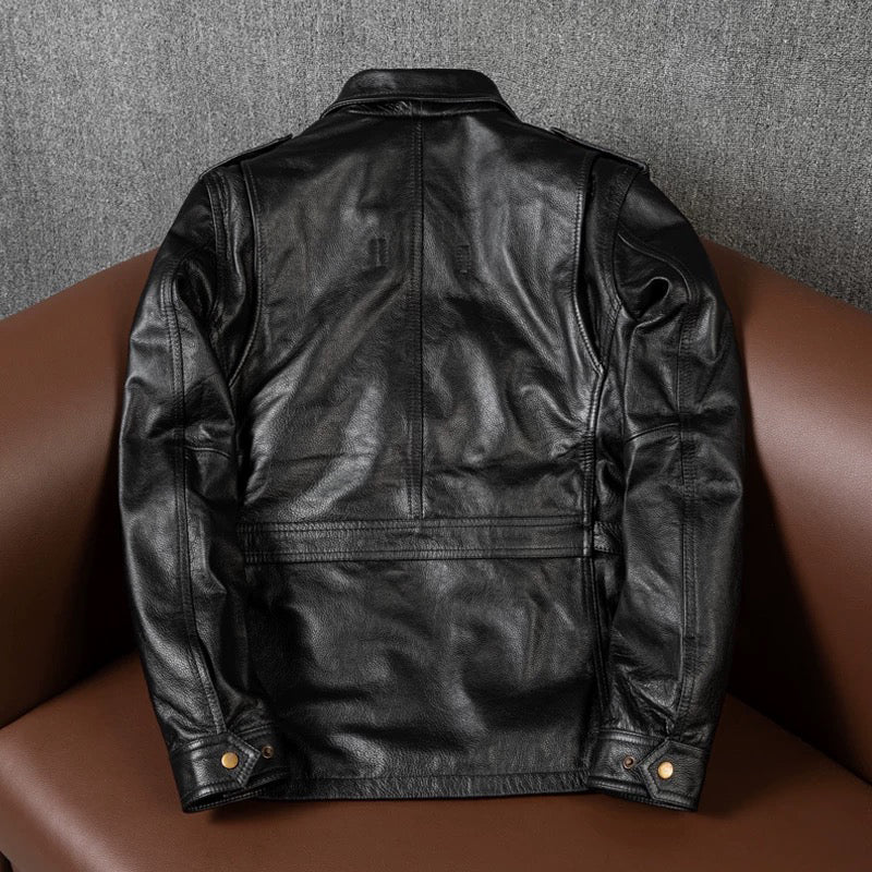 M6 Soft Cowhide Motorcycle Leather Jacket