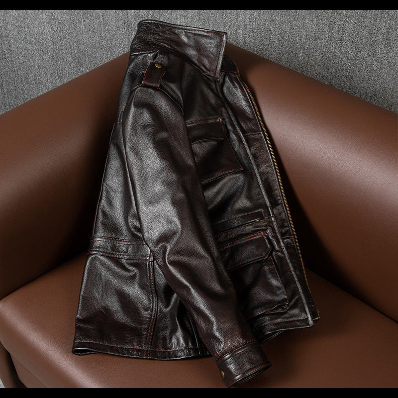 M6 Soft Cowhide Motorcycle Leather Jacket