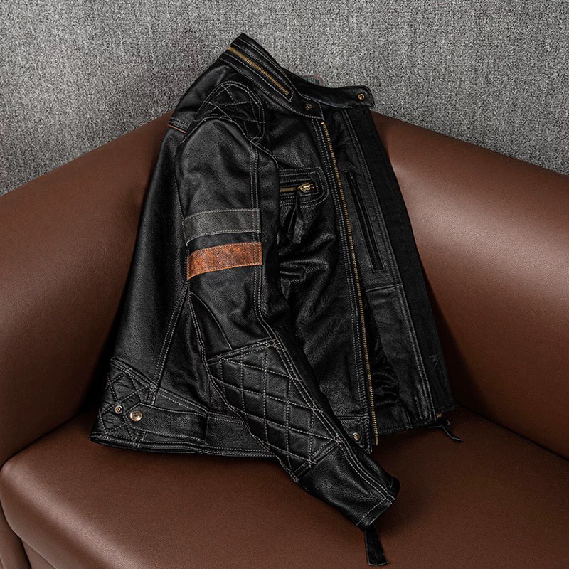 American Style Casual Motorcycle Leather Jacket