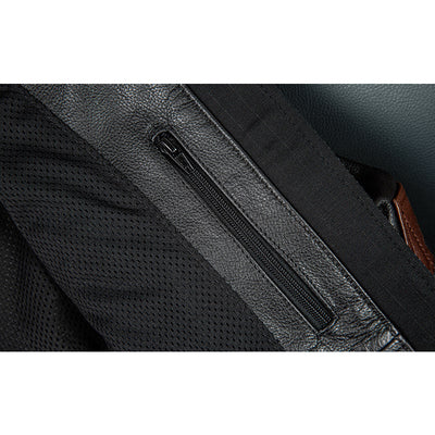 Lässige schwarze Motorrad-Lederjacke