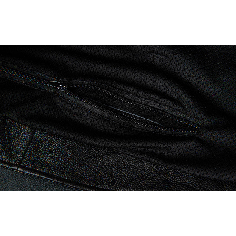 Lässige schwarze Motorrad-Lederjacke