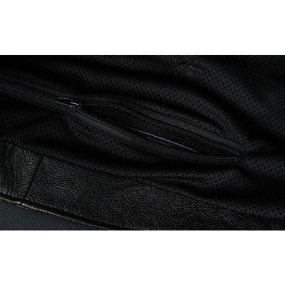 Lässige schwarze Motorrad-Lederjacke