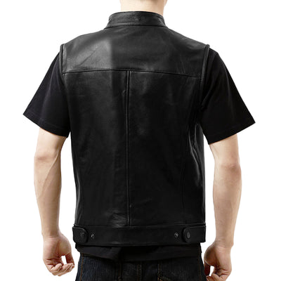 SOA Motorcycle Biker Club Weste aus echtem Leder