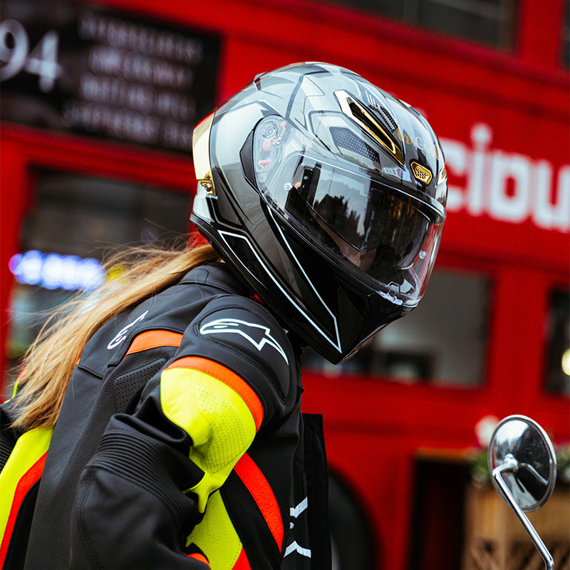 Integralhelm für Motorradfahrer, für Erwachsene, Männer und Frauen, P7, Doppelvisier 