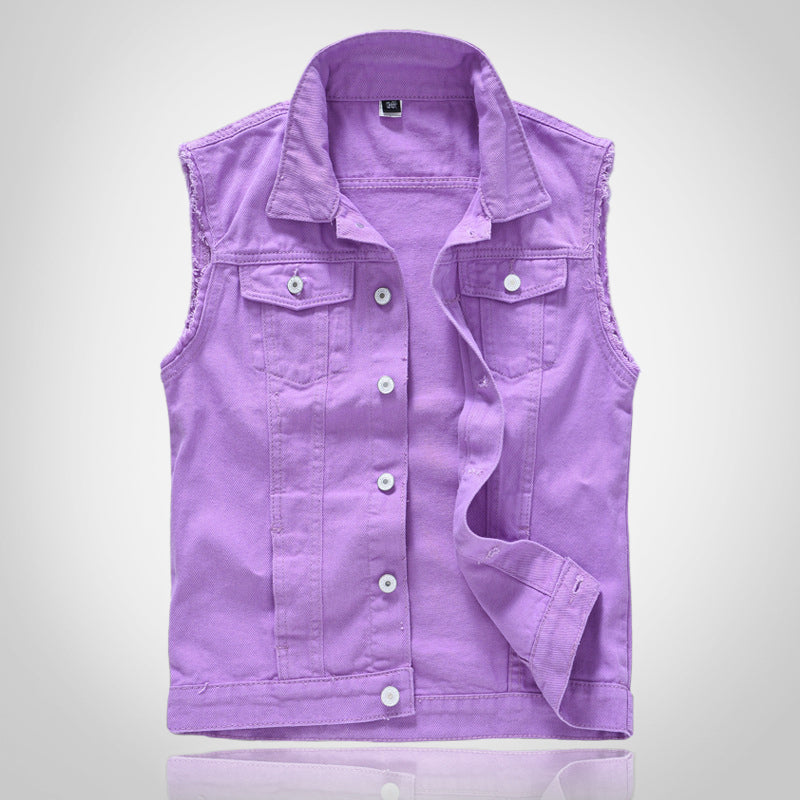 Lake Blue Casual Waistcoat Denim Vest