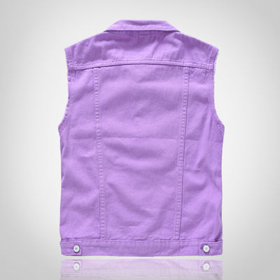 Lake Blue Casual Waistcoat Denim Vest