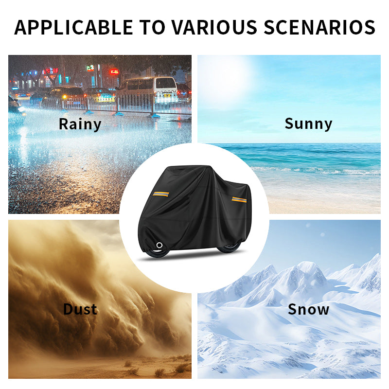 Motorcycle Cover Silver-coated Cloth Rainproof Dustproof Sun Protection