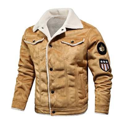 Warmer Herren-Ledermantel für den Winter 无货，不再生产