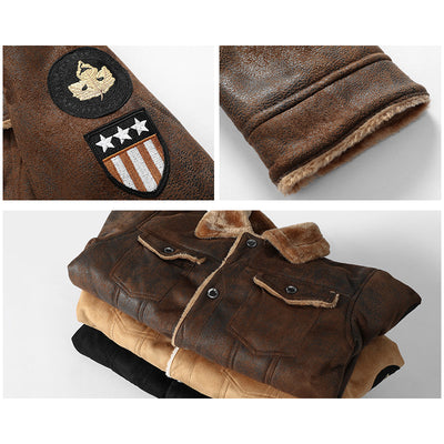 Warmer Herren-Ledermantel für den Winter 无货，不再生产