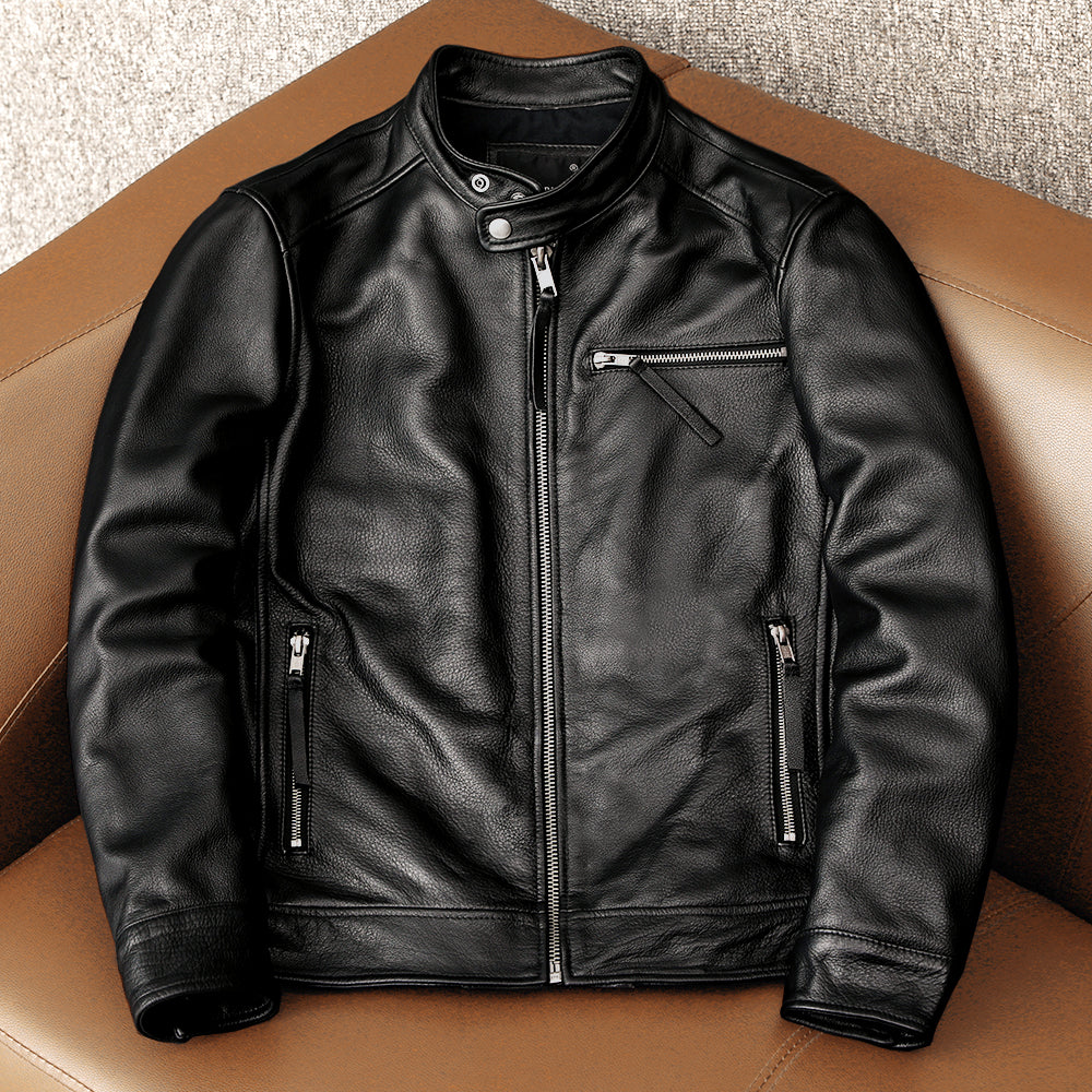 Cowhide Black Leather Jacket