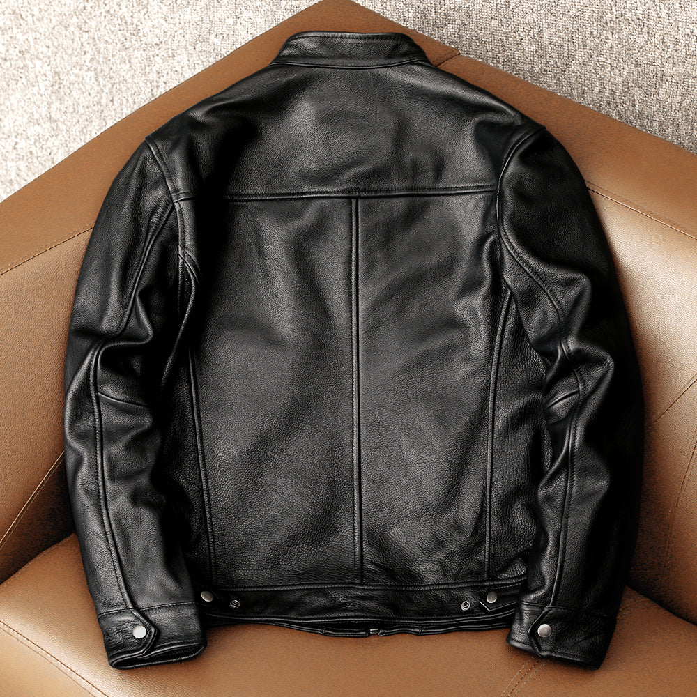 Cowhide Black Leather Jacket