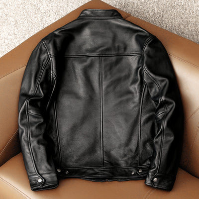 Cowhide Black Leather Jacket
