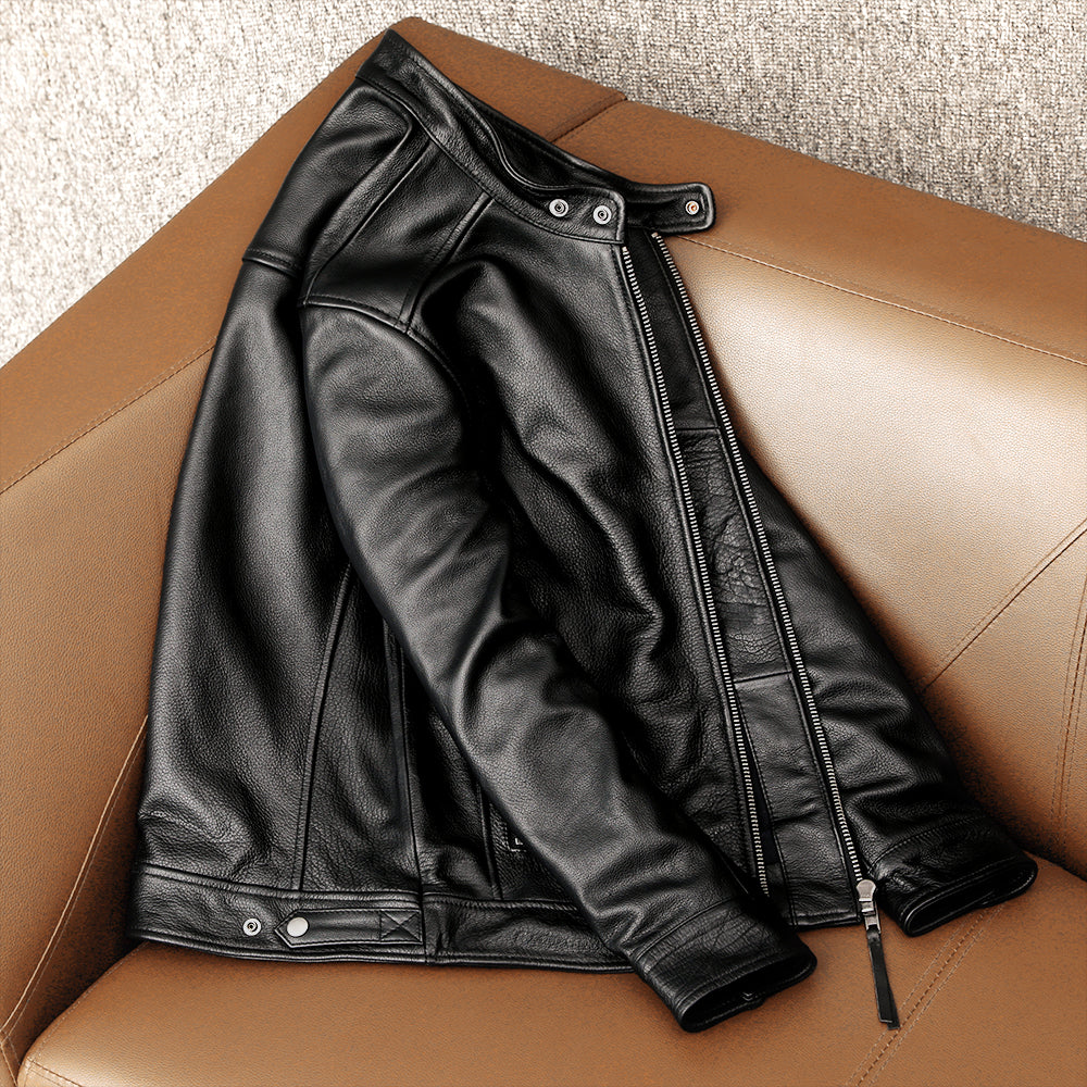 Cowhide Black Leather Jacket
