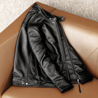 Cowhide Black Leather Jacket