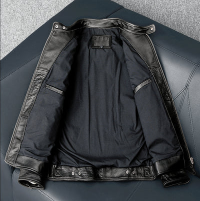 Schwarze Rindslederjacke