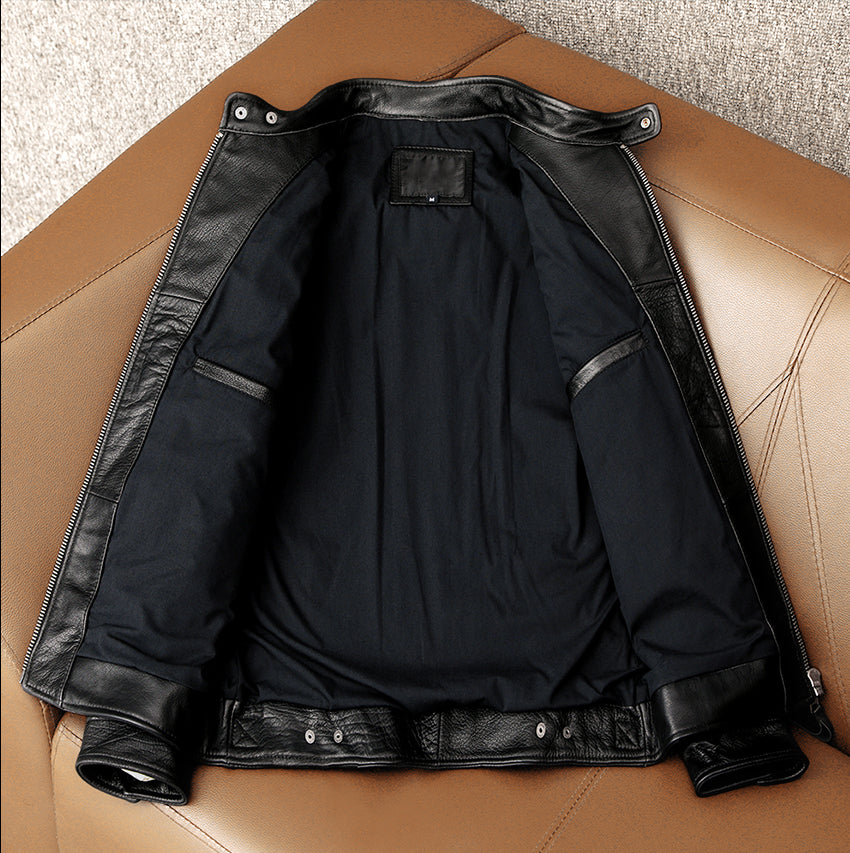 Cowhide Black Leather Jacket
