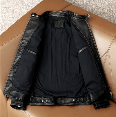 Cowhide Black Leather Jacket