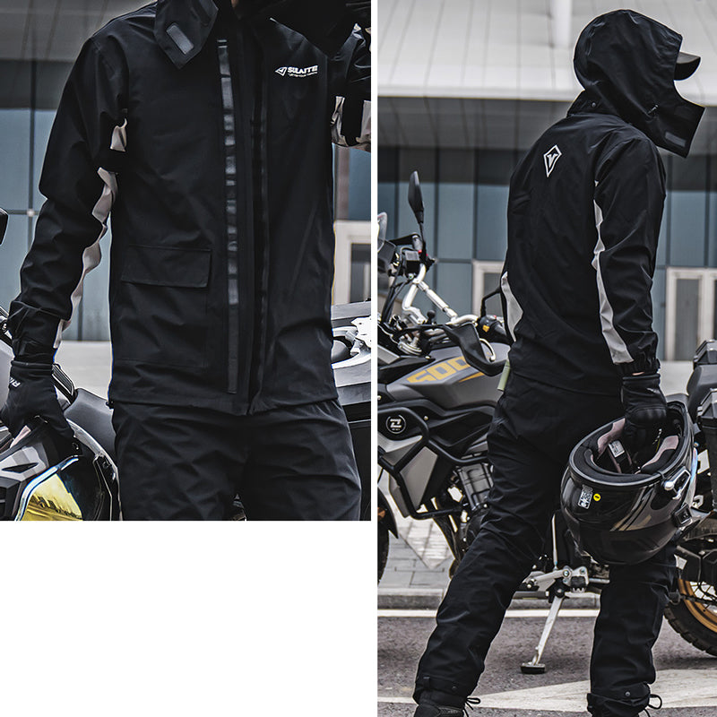 Motorcycle Split Raincoat Pants Suit with Hidden Shoe Covers