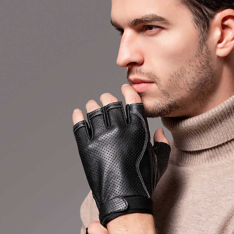 Men Women Summer Genuine Leather Gloves