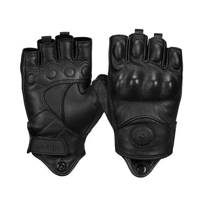 Breathable Riding Genuine Leather Fingerless Gloves
