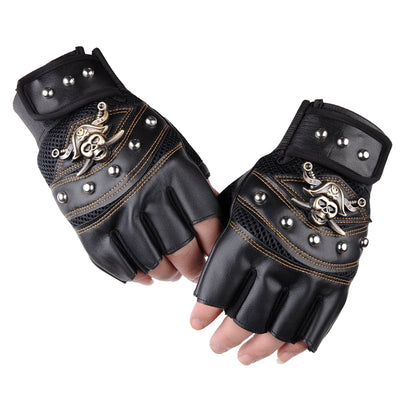 Skull Pirate Outdoor Sports Fingerless Gloves