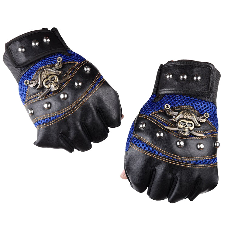 Skull Pirate Outdoor Sports Fingerless Gloves
