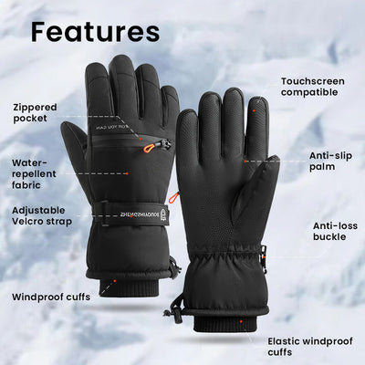Winter Riding Gloves With Fleece Lining Warm Touchscreen Windproof