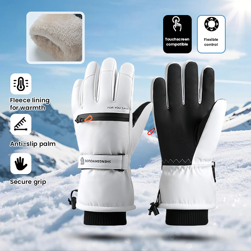 Winter Riding Gloves With Fleece Lining Warm Touchscreen Windproof