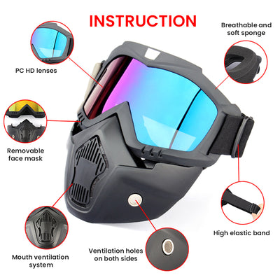 Mehrfarbiger Gesichtsschutz für Motorradbrillen